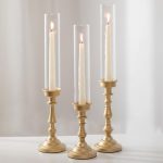 Tapered Candle Gold Stand Set